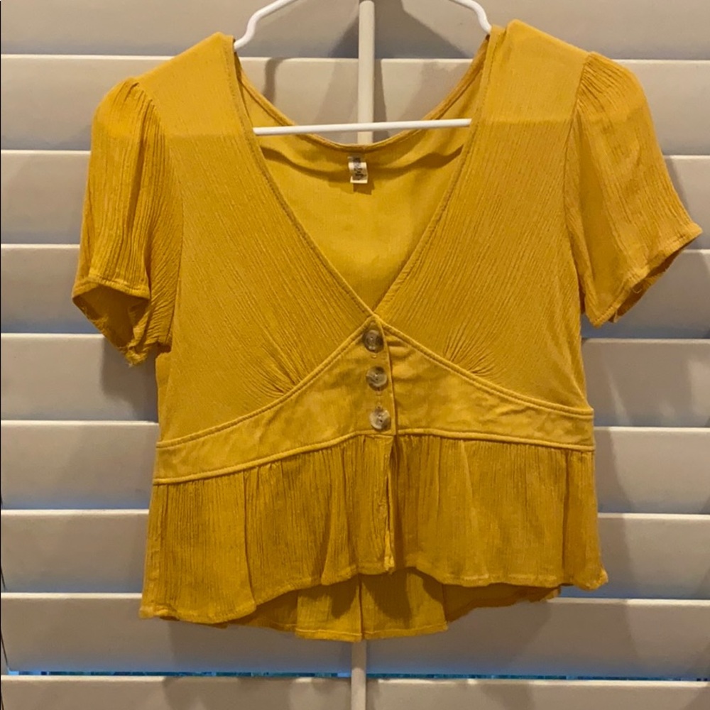 Cropped Yellow Blouse